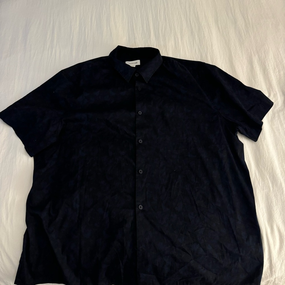 Calvin Klein Navy Button Down Shirt Men XL